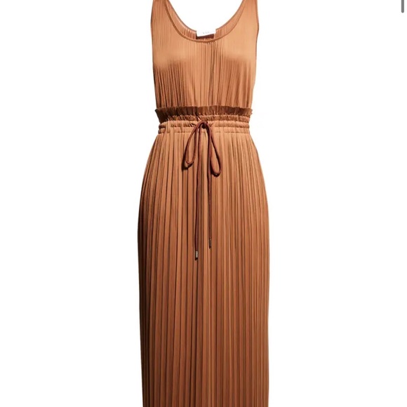 A.L.C. Bronze Val Pleated Midi Sleeveless Dress - Picture 3 of 7